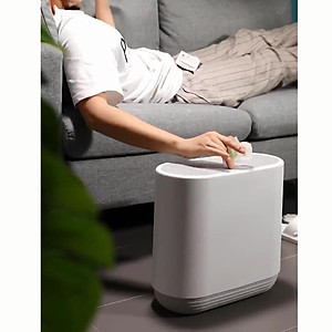 Thùng Rác Thông Minh Nhấn Nắp 10Lít 3 Ngăn Chống Đổ Kín Mùi Cao Cấp - Phóng Cách Hiện Đại - Chất Liệu ABS Cao Cấp Chính Hãng MINIIN