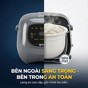 Nồi cơm điện lòng sứ dưỡng sinh 1.2L Mishio MK381 - Hàng chính hãng 