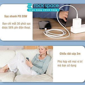 Dây cáp sạc nhanh Rockspace Z18 dành cho iphone, chuẩn PD 20W, ổn định, không nóng máy - Hàng chính hãng