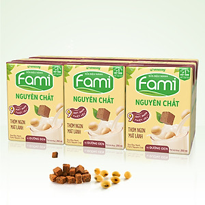 Thùng Sữa Đậu Nành Vinasoy Fami Nguyên Chất Vị Đường Đen (200ml x 36 Hộp)