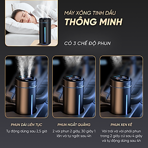 Máy Khuếch Tán Tinh Dầu Air Humidifier Dành Cho Xe Ô Tô Có Hỗ Trợ Sạc Pin