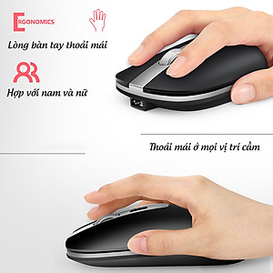 Chuột không dây HXSJ M30 sạc điện wireless 2.4Ghz DPI 1600 - Hàng chính hãng