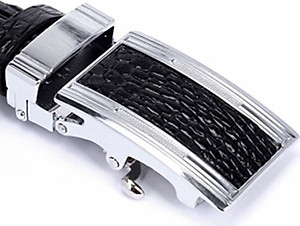 Thắt Lưng Nam Da Cá Sấu Nguyên Con Huy Hoàng HT4204 (120 x 3.5 cm) - Đen