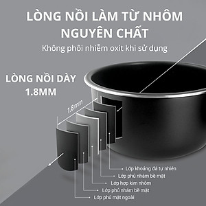 Nồi cơm điện 1.2L Mishio MK387 - Hàng chính hãng