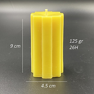 Nến Sáp Ong 26 Giờ Kèm Dĩa Gỗ Dừa 10cm : Khử Mùi Hôi Phòng Kín, Làm Sạch Không Khí, Thơm Nhẹ Mùi Mật Ong - HÀNG CHÍNH HÃNG