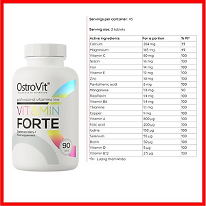 Multivitamin Ostrovit 100% VIT&MIN 90/120 viên - Bổ sung đa Vitamin, khoáng chất cao cấp, cải thiện sức khoẻ tổng thể