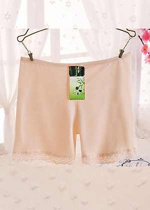 Set 02 quần mặc trong váy cotton viền ren