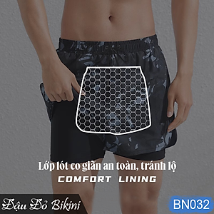 Bộ bơi nam quần 2 lớp trẻ trung nam tính thời trang, đồ bơi đồ tập kín đáo chống lộ, chất thoáng khí nhanh khô, áo thun bơi co giãn tốt, có size lớn | BN032