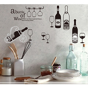 Decal dán tường (A bottle of wine) AmyShop DKN102 ( 70 x 150 cm)