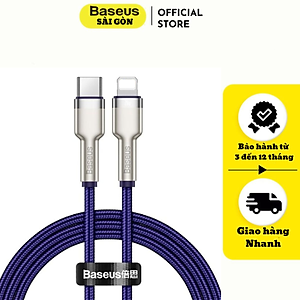Cáp sạc Baseus Cafule series Metal data cable- CATLJK nhanh Type C to Light-ning 20W  Hàng chính hãng