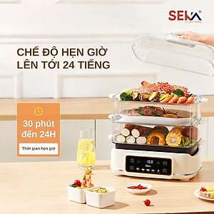 (HOT NEW) Nồi Lẩu Hấp 4 Tầng 24L SEKA SK6620 - 1500W Đa Năng 4 in 1 Hấp, Lẩu, Khử Trùng, Tiệt Trùng - Hàng Chính Hãng Bảo Hành 2 Năm