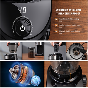Máy xay hạt cà phê cao cấp Shardor CG836B Tích hợp 25 chế độ xay hạt cà phê  - Cài đặt thời gian xay 40 giây - Hàng Nhập Khẩu
