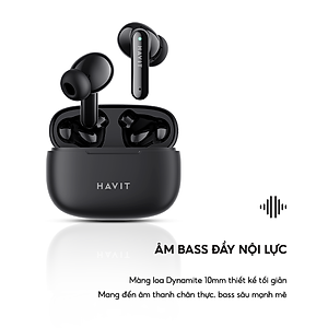 Tai Nghe TWS Havit TW967 BT 5.0, Thiết Kế Công Thái Học, Driver 10mm, Nghe Nhạc Đến 5H - Hàng Chính Hãng