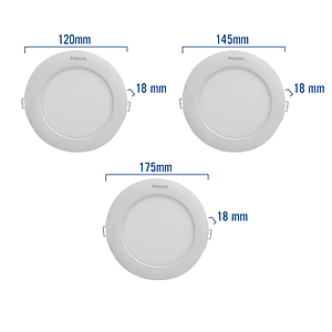 Bộ đèn Philips LED âm trần DL262 công suất (6W, 9W, 12W)