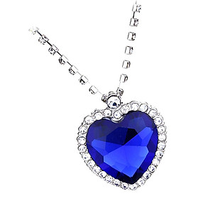 Crystal Pendant Necklace Titanic Heart Of The Ocean Necklace Valentines Gift