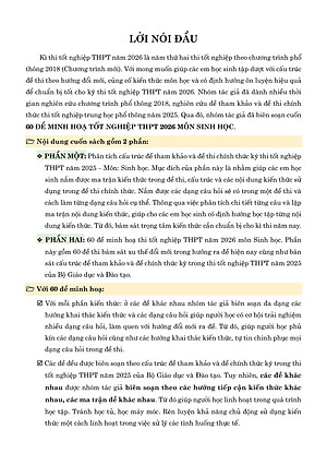 Sách - 60 Đề Minh Họa Tốt Nghiệp THPT 2026 - Môn Sinh Học