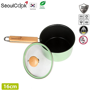 Bộ 3 món nồi chảo đáy từ cao cấp Hàn Quốc Seoulcook Luxury chống dính vân đá an toàn cho sức khỏe, dùng được tất cả các loại bếp/ Induction – Hàng chính hãng
