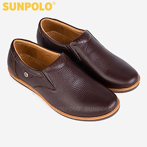 Giày Mọi Nam Da Bò SUNPOLO SUMU01 - Nâu
