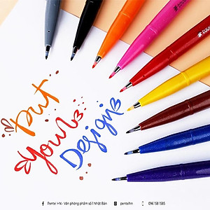 Bút viết thư pháp Pentel SES15C 12 màu cơ bản