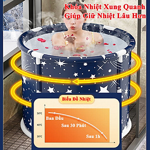 Bồn Tắm Gấp Gọn KUNBE Ngâm Người Xông Hơi Giữ Nhiệt Tiện Lợi