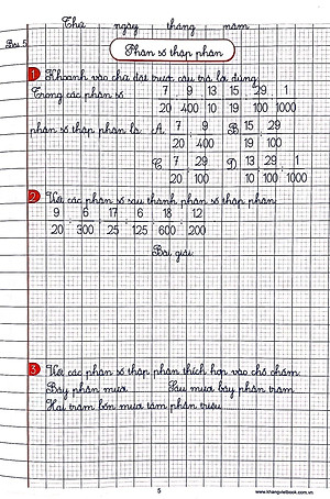 Sách Vở Ô Li Bài Tập Toán - Lớp 5 (Quyển 1)