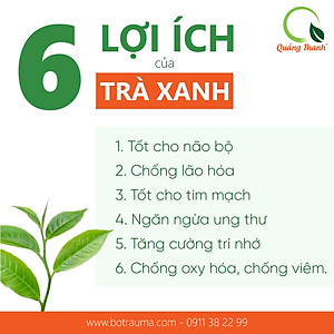 Bột Trà Xanh Sấy Lạnh Nguyên Chất Quảng Thanh Hộp 45g  - Đắp mặt làm dịu da, kháng khuẩn, kháng viêm, giảm cân
