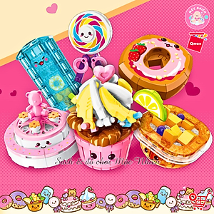 Đồ chơi xếp hình, lắp ráp 6 in 1 Qman 35011 - Điểm tâm ngọt ngào - Dành cho bé gái từ 6 tuổi