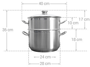 Bộ Nồi Xửng Hấp Fivestar 3 Đáy 26/28/30/32cm Chất Liệu Inox 430 Sáng Bóng, Bền Tốt, Ít Bị Oxy Hóa - Hàng Chính Hãng