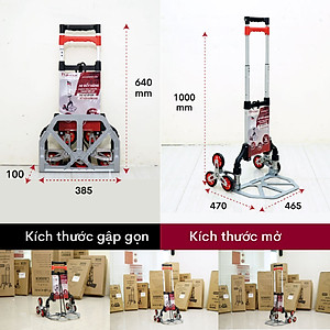 Xe đẩy kéo hàng leo cầu thang 6 bánh rút gọn đa năng FUJIHOME CC-675 (< 35kg leo cầu thang, <70kg đường bằng )