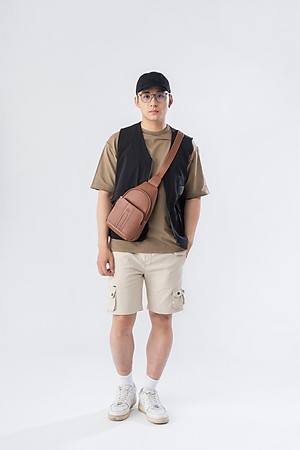 Balo Lata ( Thời trang nam cá tính cở nhỏ - Balo đeo chéo da BALC29 )