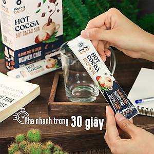 Bột cacao sữa Heyday - Hot Cocoa hộp 12 gói x 20g - Đậm vị chân thật từ cacao nguyên chất