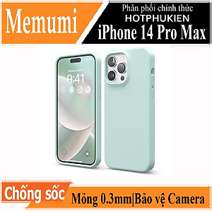 Ốp lưng silicon case cho iPhone 14 Pro Max (6.7 inch) siêu mỏng 0.3mm chống bám bẩn hiệu Memumi Liquid mặt lưng siêu mềm mịn, có gờ bảo vệ camera - hàng nhập khẩu