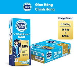 Thùng 48 hộp Sữa Dinh Dưỡng Dutch Lady OmegaSmart Ít Đường 180 ml