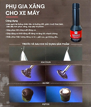 Phụ Gia Súc Béc Xăng Xe máy MAXLUBE Làm Sạch Cặn Cacbon Buồng Đốt Kim Phun Van Nạp Xả Nhập USA