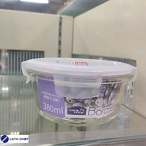 Hộp Bảo Quản Thủy Tinh Hình Tròn 380Ml Lock&Lock-LLG821-Ø100x65mm