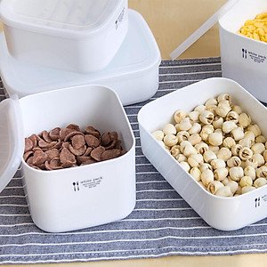 Hộp đựng & bảo quản thức ăn White Pack 1.0L ( hình vuông ) có thể dùng trong lò vi sóng - Nhập khẩu từ Nhật Bản