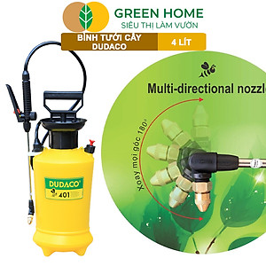 Bình Tưới Cây Dudaco, GreenHome, 4 Lít, Phun Xa 2 Chế Độ, Bơm Nhẹ Tay, Tưới Cây Phun Sương, Bền, Đẹp