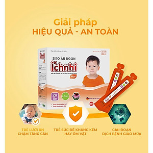 Siro ăn ngon Ích Nhi Plus hộp 20 ống 10ml giúp nâng cao sức đề kháng, tăng chuyển hóa hấp thu dưỡng chất, trẻ ăn ngon
