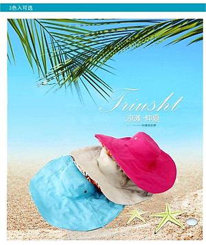 Mũ đi biển nón rộng vành đội 2 mặt vải kaki chống nắng UV gấp gon thời trang Hàn Quốc dona240501