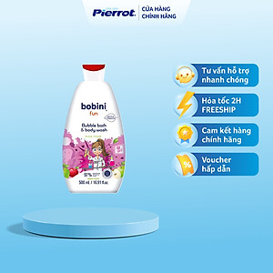 Gel tắm tạo bọt cho trẻ em Bobini Fun mềm mịn hương táo 1+ tuổi 500ML