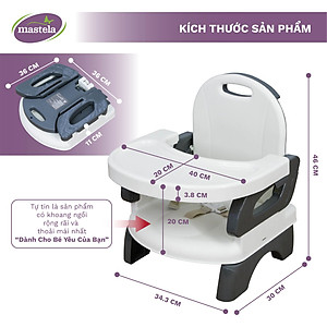 Ghế ăn dặm cho bé gập gọn và nâng hạ độ cao Mastela 7331 - Ghế tập ăn dặm cho bé đạt chuẩn ASTM Mỹ BPA Free
