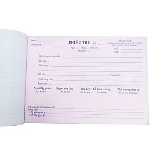 Phiếu Thu 2 Liên 100 Tờ