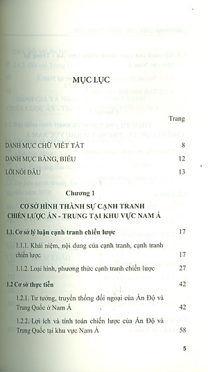 Cạnh Tranh Chiến Lược Ấn Độ - Trung Quốc Tại Khu Vực Nam Á Giai Đoạn 2000-2020 Và Dự Báo Đến 2030 (Sách chuyên khảo) - Viện Hàn lâm Khoa học Xã hội Việt Nam - Viện Nghiên cứu Ấn Độ và Tây Nam Á; TS. Trần Hoàng Long chủ biên