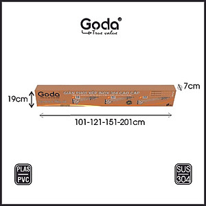 Giàn phơi xếp ống 22mm inox 304 thông minh cao cấp Goda loại 1.2 mét GD-141a
