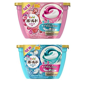 Combo Hộp 18 viên giặt xả 3D Gel Ball (2 trong 1)màu xanh + hồng nội địa Nhật Bản
