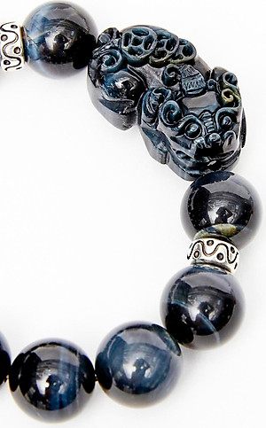 Vòng tay đá thạch anh mắt ưng phối tỳ hưu đá mệnh thủy, mộc - Ngọc Quý Gemstones