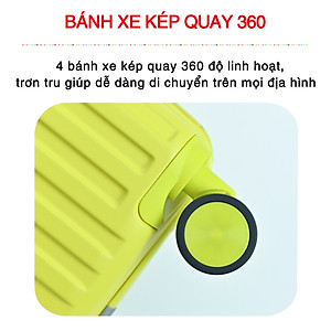 Vali kéo du lịch cao cấp bảo hành chính hãng Size 24inch-KS 219 - Vàng hồng