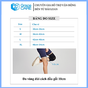 Đai Bó Cố Định Đầu Gối Grace Care KD320 – Vải Dệt 3D Thoáng Khí, Co Giãn, Hỗ Trợ Vận Động, Giảm Đau