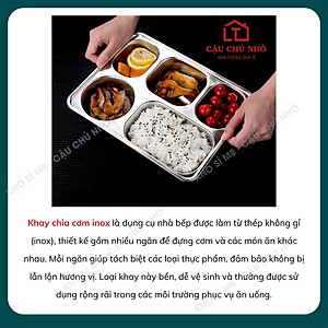 Khay Đựng Cơm Inox Cao Cấp 5 Ngăn Sâu Lòng Hàn Quốc, Khay Đựng Cơm Văn Phòng, Xí Nghiệp Đảm Bảo Vệ Sinh - HÀNG CHÍNH HÃNG MINIIN