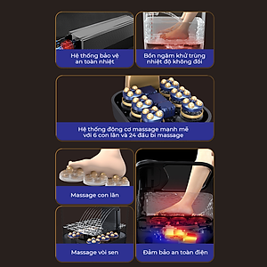 Bồn Ngâm Chân VISPO VP-BN23 - Massage Tự Động, Làm Nóng Và Giữ Ấm Nước 43-47°C, Massage Lòng Bàn Chân Cải Thiện Giấc Ngủ